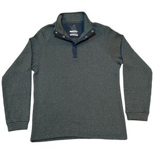 Swannies Men’s SM Golf Charcoal Heather/ Navy Wolff Fleece Pullover Snap Sweater